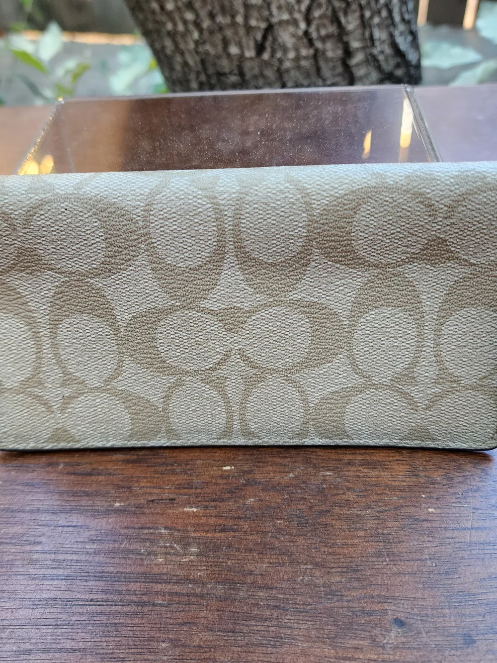 Coach Long Flap Envelope Wallet Light Khaki Beige Signature Canvas Classic